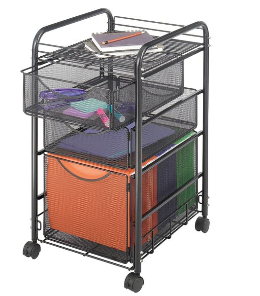 File Cart, w/3 Drawers, Black
