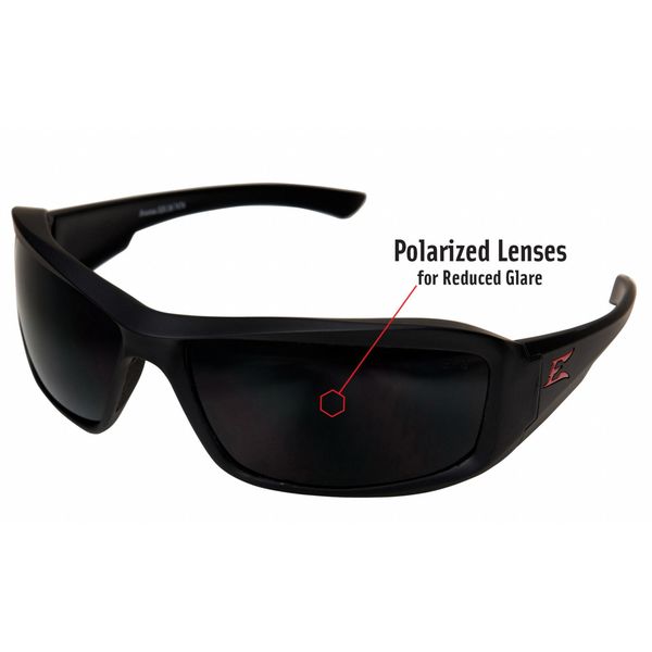 Polarized Safety Glasses, Wraparound Smoke Polycarbonate Lens, Scratch-Resistant