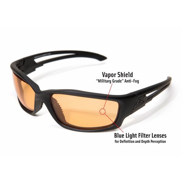 Safety Glasses, Wraparound Tiger's Eye Polycarbonate Lens, Anti-Fog, Scratch-Resistant