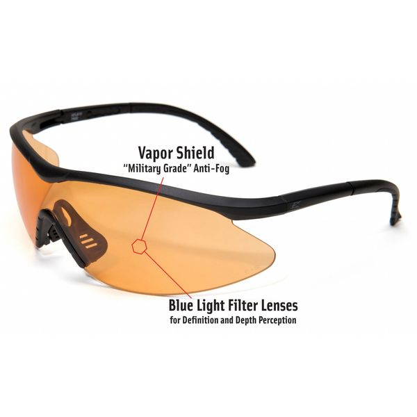 Safety Glasses, Wraparound Tiger's Eye Polycarbonate Lens, Anti-Fog, Scratch-Resistant