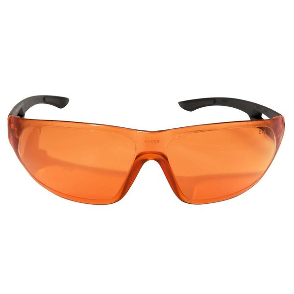 Safety Glasses, Wraparound Tiger's Eye Polycarbonate Lens, Anti-Fog, Scratch-Resistant
