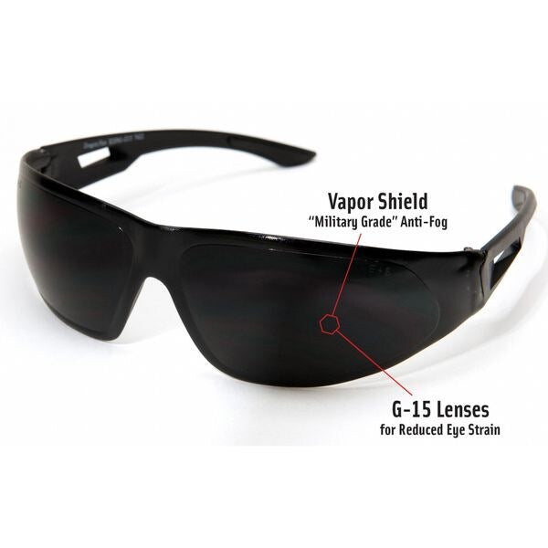 Safety Glasses, Wraparound G-15 Polycarbonate Lens, Anti-Fog, Scratch-Resistant