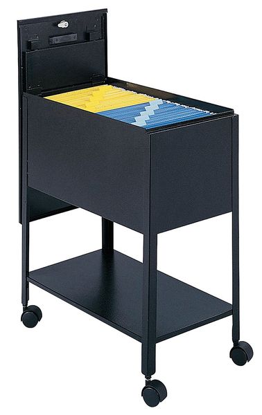 Mobile Tub File, w/Lock, Letter, Black