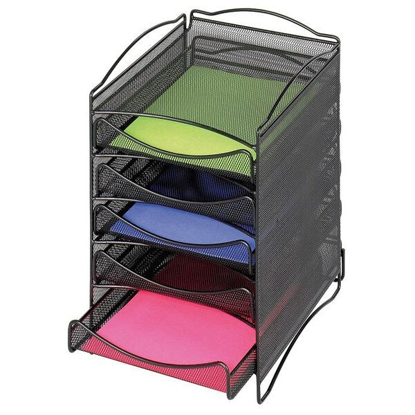 Literature Organizer, Black, 5 Comp