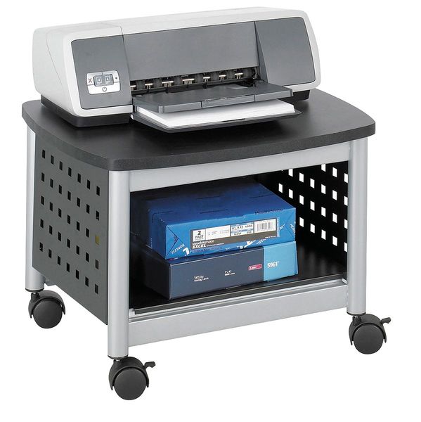 Underdesk Printer Stand, Black/Silver