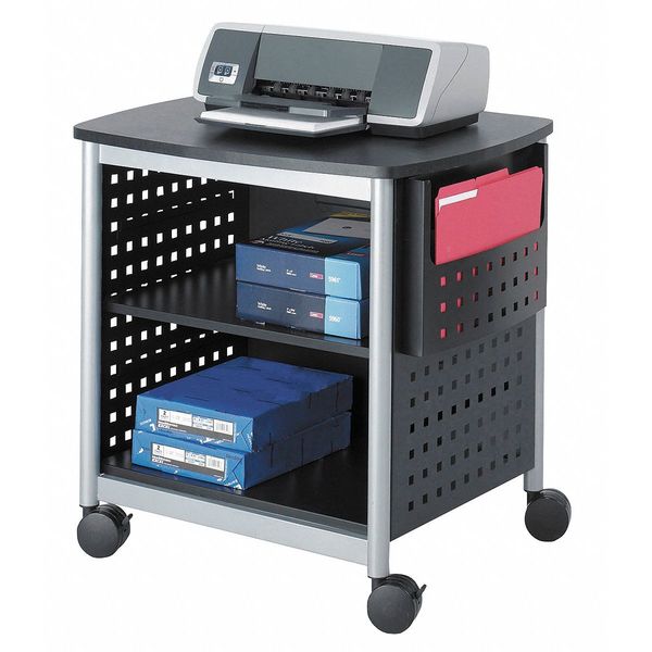 Desk-Side Printer Stand, Black/Silver