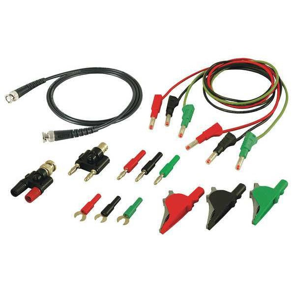 Test Leads Kit, Red/Black/Green, Silicone