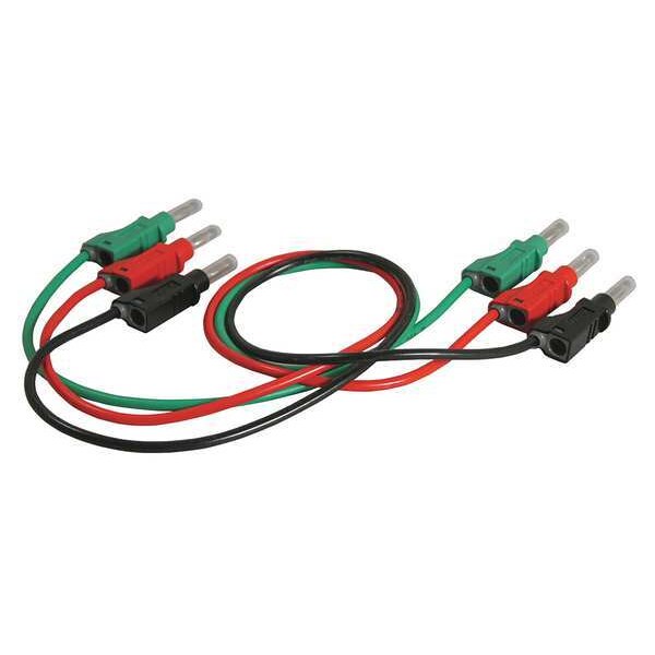 Hook Clip Test Leads, Red/Black/Green, PVC
