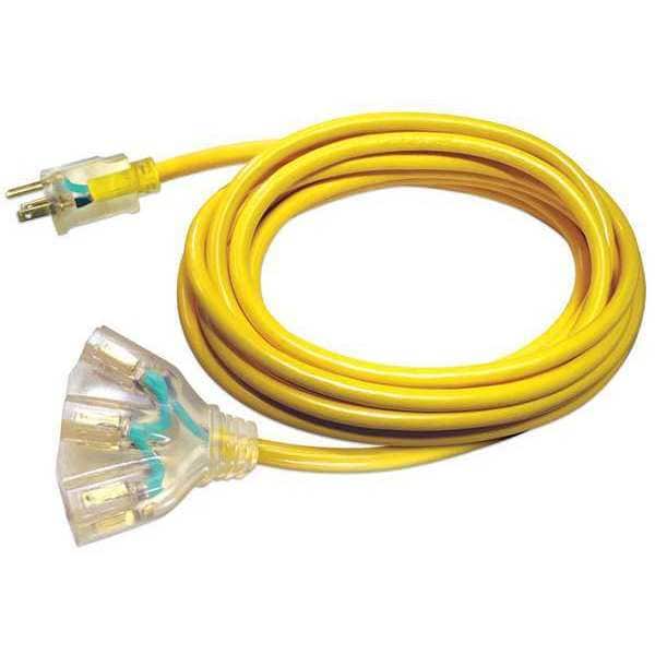 50 ft. 14/3 3-Outlet Lighted Extension Cord SJTW