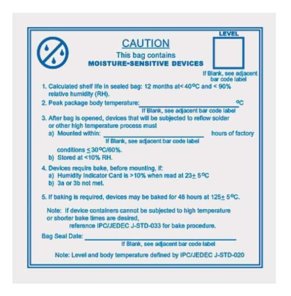 Label, White/Blue, 4in.H x 4in.W, Self-Ad