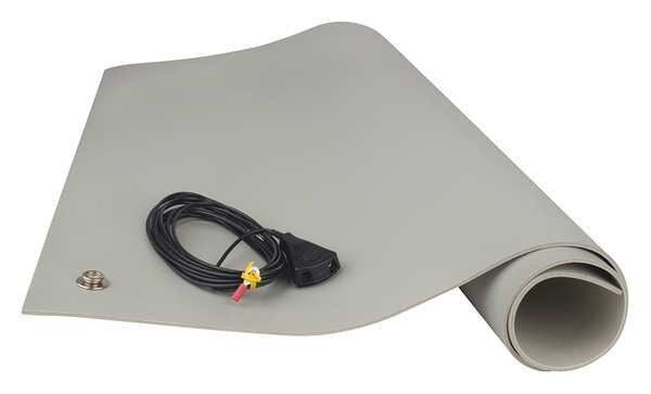 Dissipative Floor Mat, Gray, 4 x 6 ft.