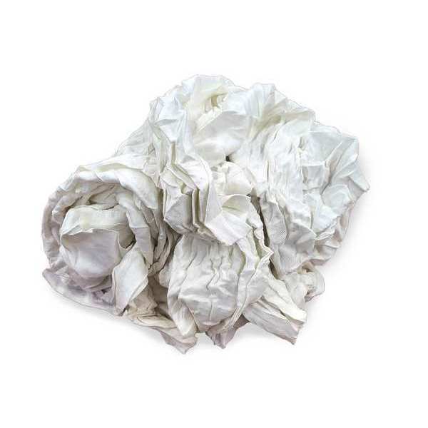 Cotton T-shirt Cloth Rag 25 lb. Varies Sizes, White