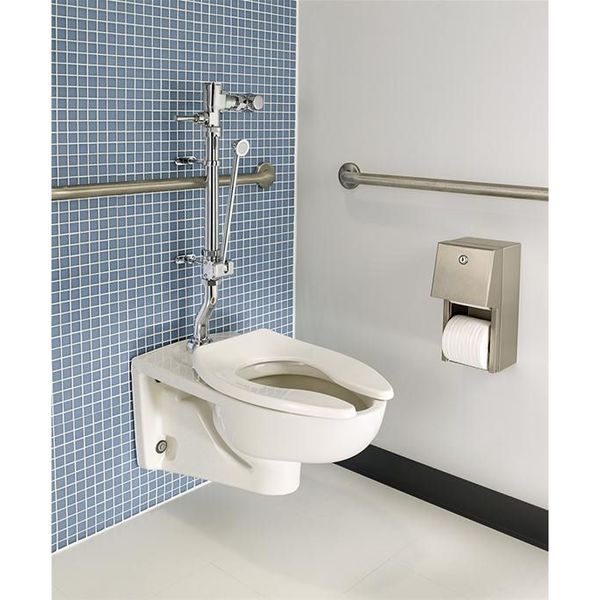 Toilet Bowl, 1.1 to 1.6 gpf, Flushometer, Wall Mount, Elongated, White