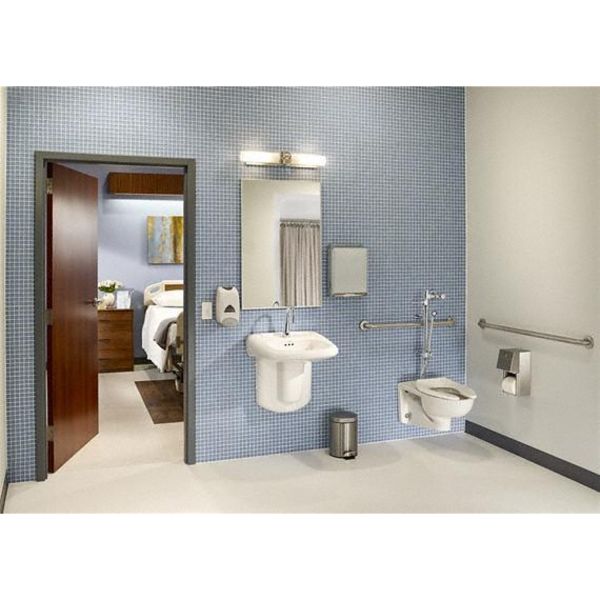 Toilet Bowl, 1.1 to 1.6 gpf, Flushometer, Wall Mount, Elongated, White