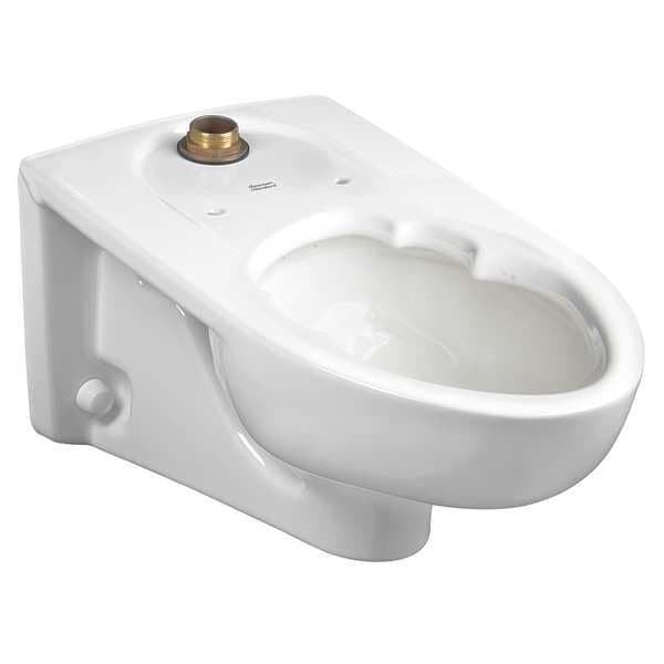Toilet Bowl, 1.1 to 1.6 gpf, Flushometer, Wall Mount, Elongated, White