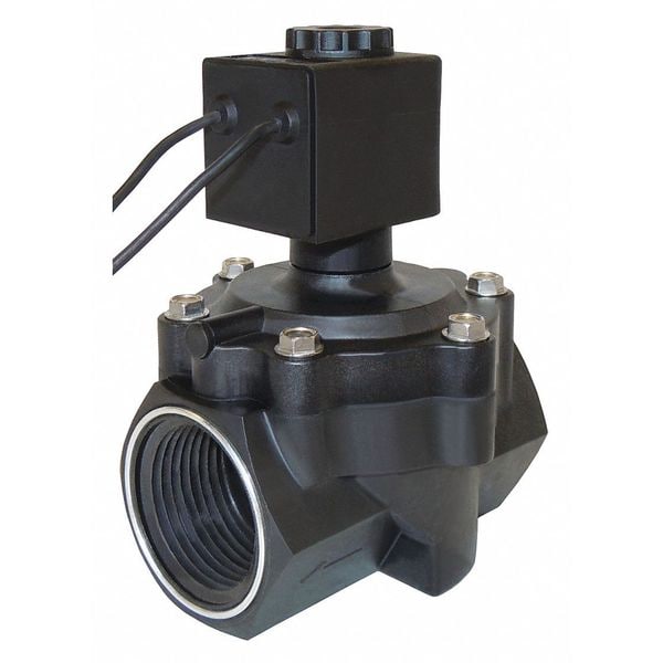 24VDC Ultem Solenoid Valve, Normally Closed, 3/4 in Pipe Size