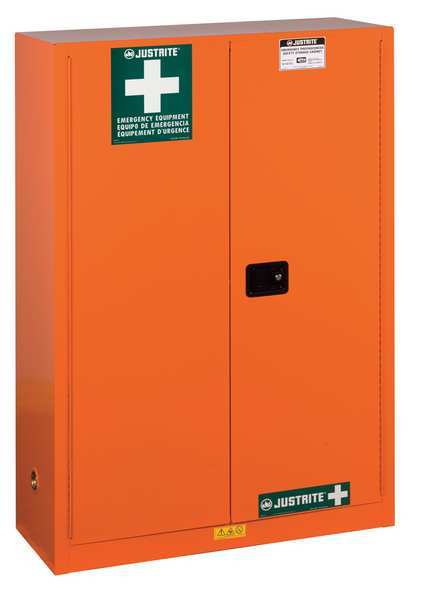 Emergency Safety Cabinet, 65 x 43 x 18, Manual, Orange
