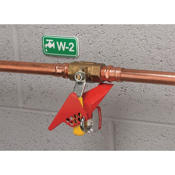 Ball Valve Lockout, Thermoplastic, Red