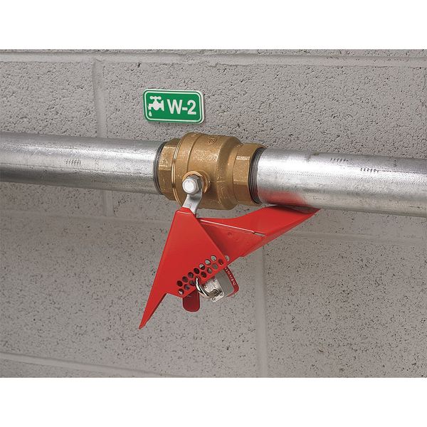 Ball Valve Lockout, Red, Metal