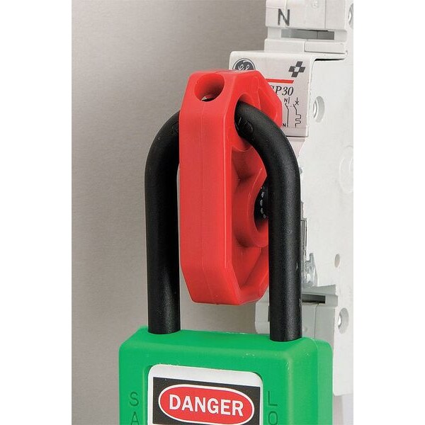 ISO-DIN Univ Lockout Device, Plastic, Red