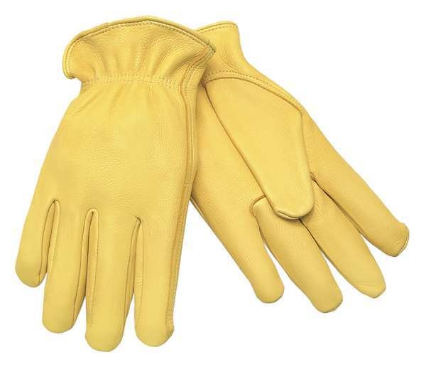 Leather Palm Gloves, Deerskin, XL, PR