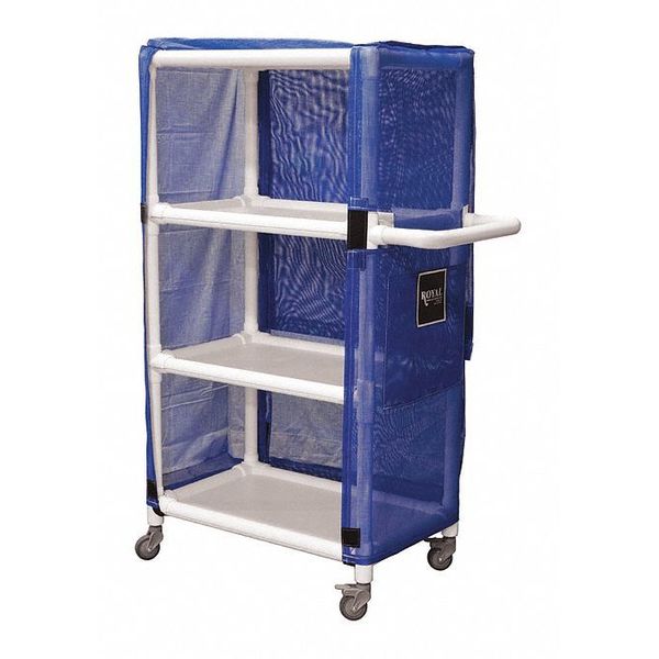 PVC Linen Cart, Blue, 450 lb.