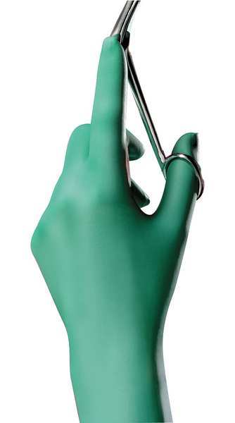 Disposable Gloves, Neoprene, Powder Free, Green, M, 1 PR