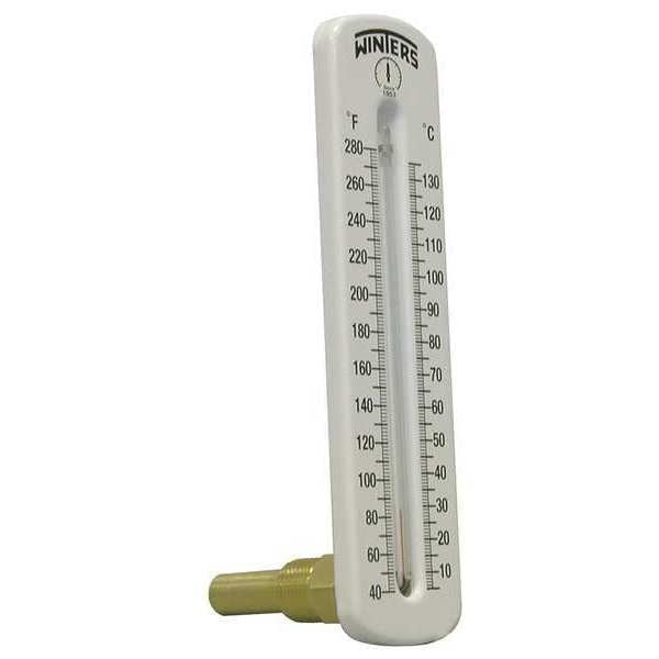 Thermometer, Analog, -40-280 deg, 1/2in NPT