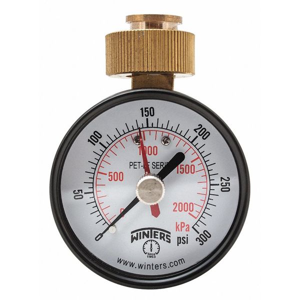 Max Pointer Test Gauge, 2.5 in., 0-300psi