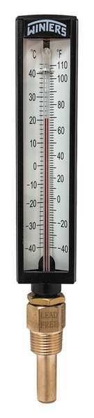 Thermometer, Analog, -30-300 deg, 1/2in NPT