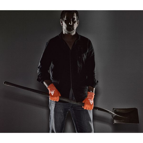 Hi-Vis Cut Resistant Coated Gloves, A2 Cut Level, Nitrile/Polyurethane, 7, 1 PR