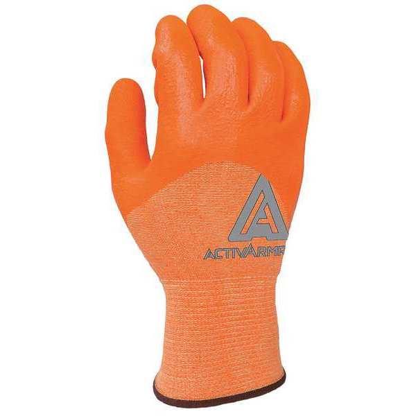 Hi-Vis Cut Resistant Coated Gloves, A2 Cut Level, Neoprene/Nitrile, 12, 1 PR
