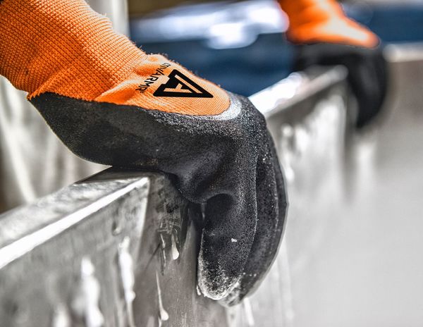 Hi-Vis Cut Resistant Coated Gloves, A2 Cut Level, Nitrile, 11, 1 PR