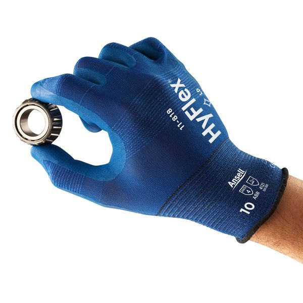 Foam Nitrile Coated Gloves, Palm Coverage, Blue, 7, PR