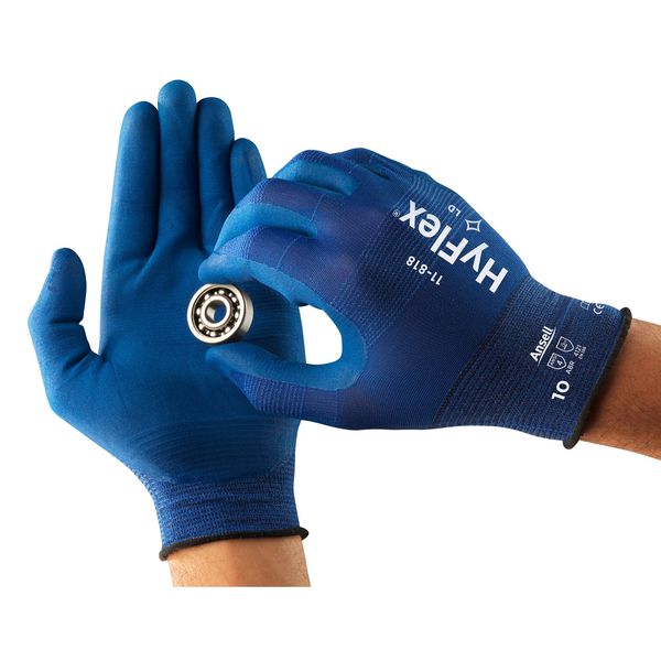Foam Nitrile Coated Gloves, Palm Coverage, Blue, 8, PR