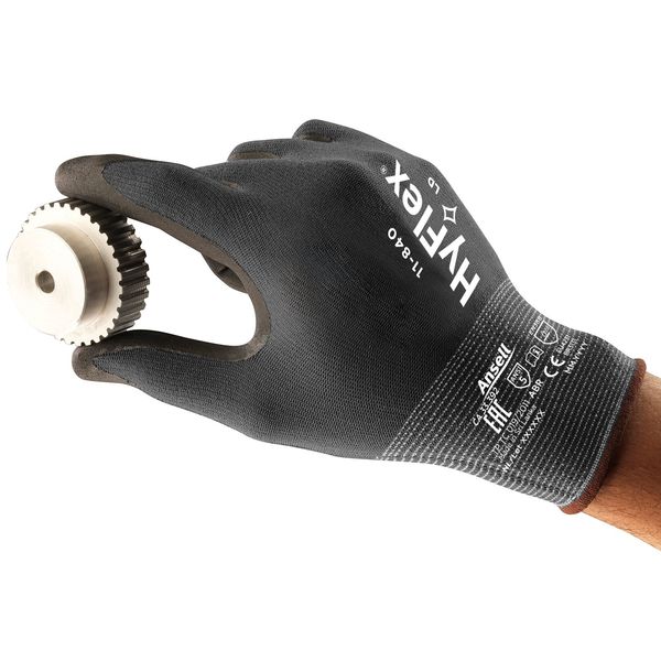Foam Nitrile Coated Gloves, Palm Coverage, Black/Gray, 10, PR