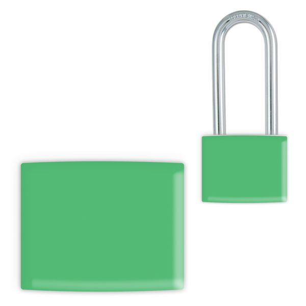 Padlock Label, 2-1/8inHx 1-1/2inW, PK25, LMBBT104AAC