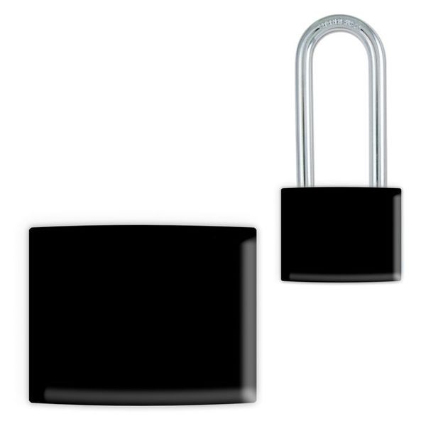 Padlock Label, 2-1/8inHx1-1/2inW, PK25, LMBBT105AAC