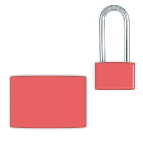 Padlock Label, 1-5/8inHx1-1/2inW, PK25, LMBBT106AAC