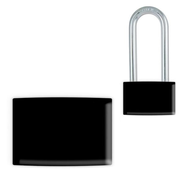 Padlock Label, 1-5/8inHx1-1/2inW, PK25, LMBBT110AAC