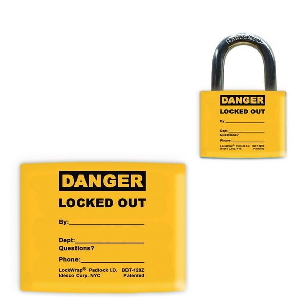 Padlock Label, 2-1/8inHx1-1/2inW, PK25, LMBBT122AAC