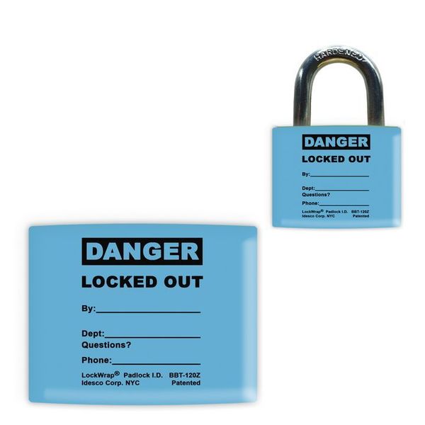Padlock Label, 2-1/8inHx1-1/2inW, PK25, LMBBT123AAC