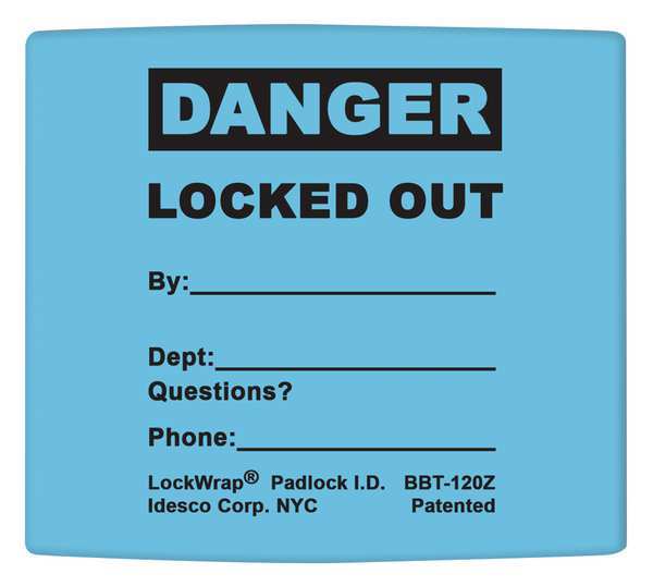 Padlock Label, 2-1/8inHx1-1/2inW, PK25, LMBBT123AAC