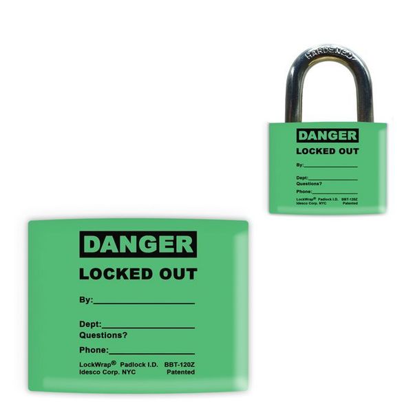 Padlock Label, 2-1/8inHx1-1/2inW, PK25, LMBBT124AAC