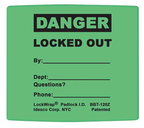 Padlock Label, 2-1/8inHx1-1/2inW, PK25, LMBBT124AAC
