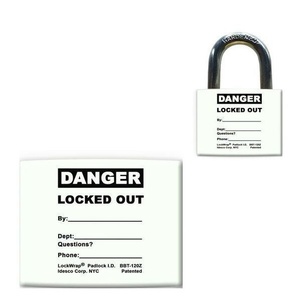 Padlock Label, 2-1/8inHx 1-1/2inW, PK25, LMBBT125AAC
