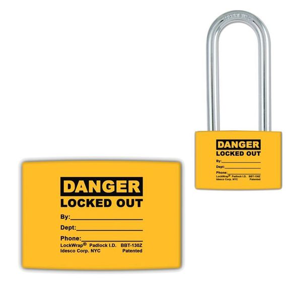 Padlock Label, 1-5/8inHx1-1/2inW, PK25, LMBBT127AAC