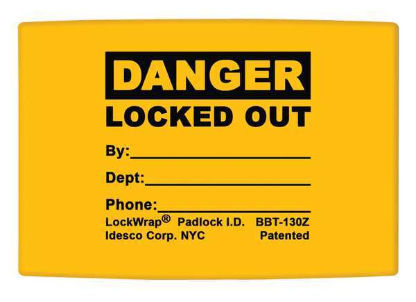 Padlock Label, 1-5/8inHx1-1/2inW, PK25, LMBBT127AAC