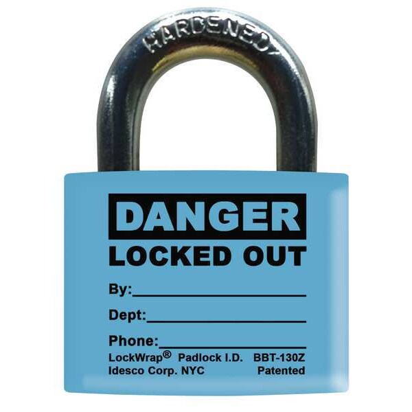 Padlock Label, 1-5/8inHx1-1/2inW, PK25, LMBBT128AAC