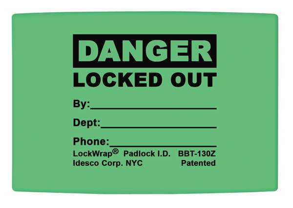 Padlock Label, 1-5/8inHx 1-1/2inW, PK25